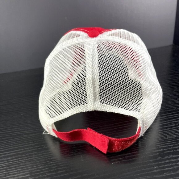 American Flag Distressed Mesh Trucker Hat Red White Snapback Cap - Picture 2 of 5